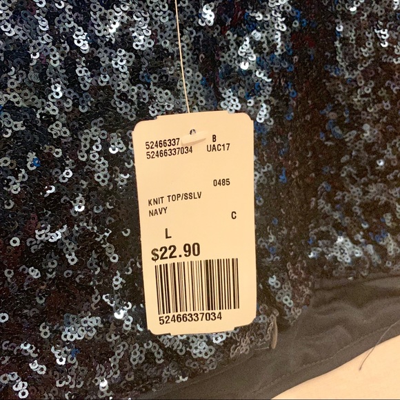 NWT Blue Sequin Crop Top - Never Worn! - Picture 5 of 5